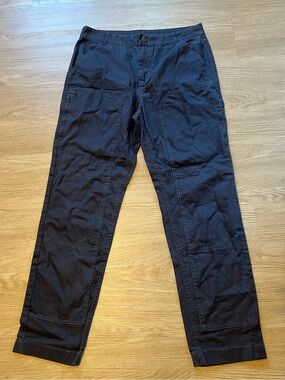 Dakine Mens 34x32 Carpenter Double Knee Pants Durable Work Wear Canvas Navy Blue